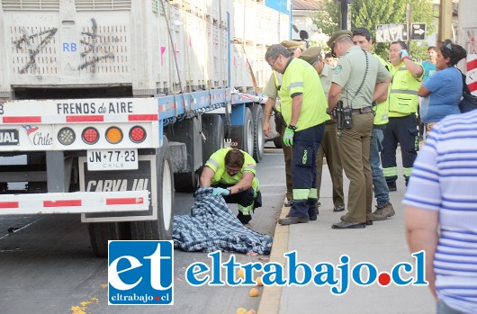 Hasta el lugar llegaron los equipos de emergencia del Samu, Bomberos y Carabineros, quienes solo pudieron constatar la muerte de Carlos Robledo. (Fotos Patricio Gallardo)