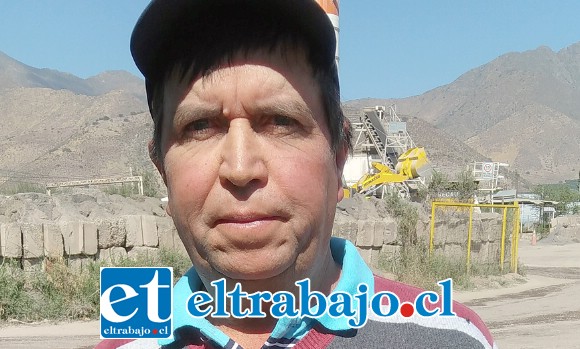 Carlos Huerta Saavedra, trabajador proveniente de la comuna de Catemu y que trabaja hace 19 años para Áridos Tres Esquinas.