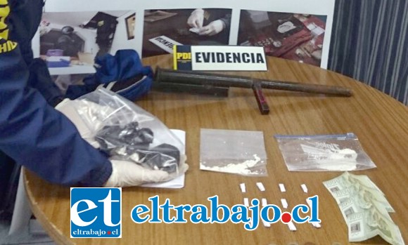 La Policía de Investigaciones incautó pasta base y dinero en efectivo desde un departamento de la Villa El Sauce de Llay Llay.