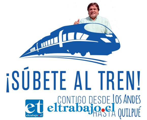EL MAQUINISTA.- La campaña política de Ulises Tobar no se detiene, pues él considera que todos deben subir al Tren que permita a la V Región llegar muy lejos por las vías del desarrollo integral de estas 26 comunas.