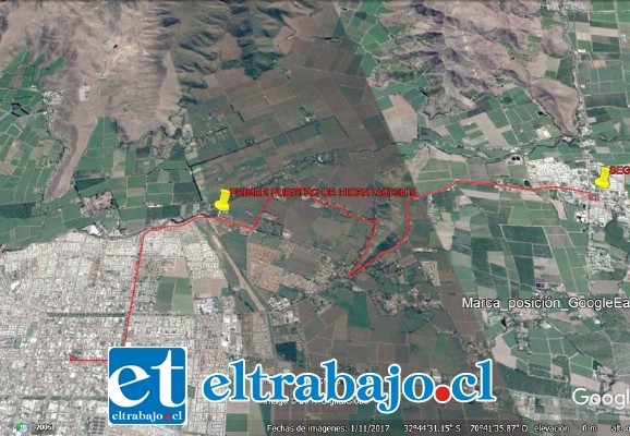 RUTA OFICIAL.- Esta es la Ruta oficial que se correrá en la próxima Media Maratón Diario El Trabajo-Aconcagua Runners 2018.