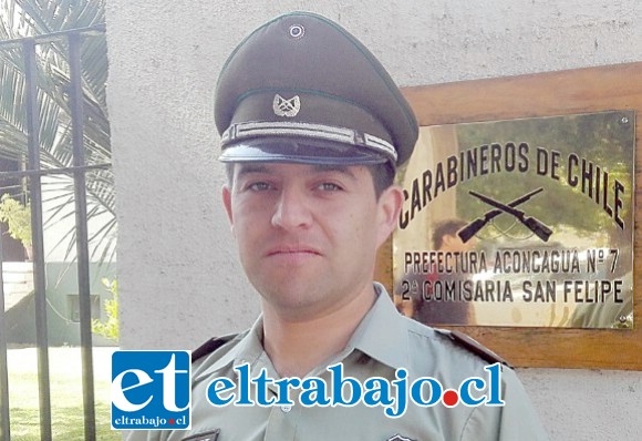 Teniente de Carabineros César Bustamante, Oficial de Servicios de la Segunda Comisaría de San Felipe.