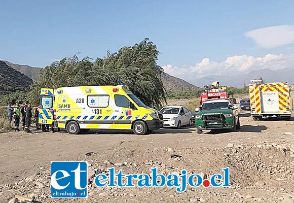 La tragedia ocurrió en la ribera del río Aconcagua en la comuna de Panquehue. (Foto: Emergencias Panquehue).