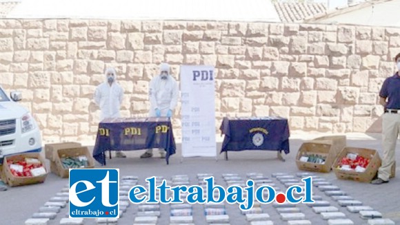 La Brigada Antinarcóticos de la PDI incautó un total de 176 kilos de cocaína en el Peaje Las Vegas de Llay Llay.
