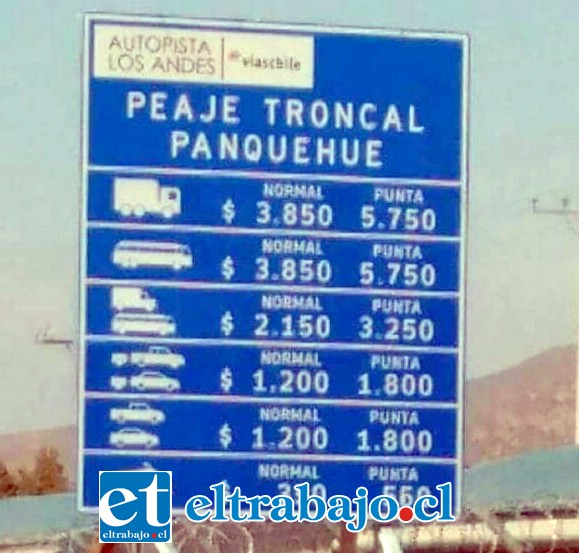 El tramo final de la nueva ruta 60 CH ya está operativo, aunque el valor del peaje, de $1.200 normal y $1.800 en horario punta en Panquehue, viene a elevar considerablemente el viaje a la costa para los aconcagüinos.