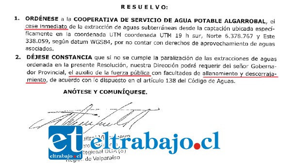 CON LA FUERZA PÚBLICA.- El documento en poder de Diario El Trabajo es contundente, el pozo deberá ser clausurado.