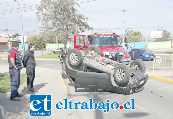 Desde este ángulo se puede apreciar el lugar exacto donde terminó volcado el Mitsubishi, a la entrada del camino a La Troya.