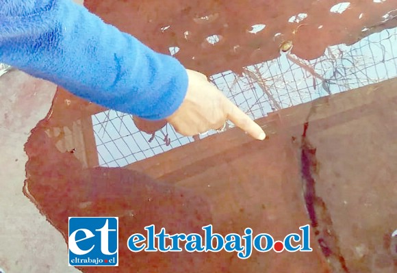 La afectada muestra la cámara reventada.