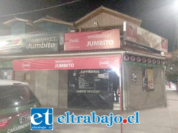 El hecho ocurrió en el Minimarket Jumbito ubicado en avenida Michimalongo de la Villa El Carmen de San Felipe.