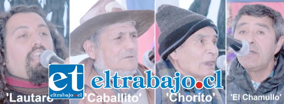 NUESTROS PAYADORES.- Ellos son algunos de los más conocidos payadores aconcagüinos que estarán haciendo de las suyas mañana jueves y el viernes.