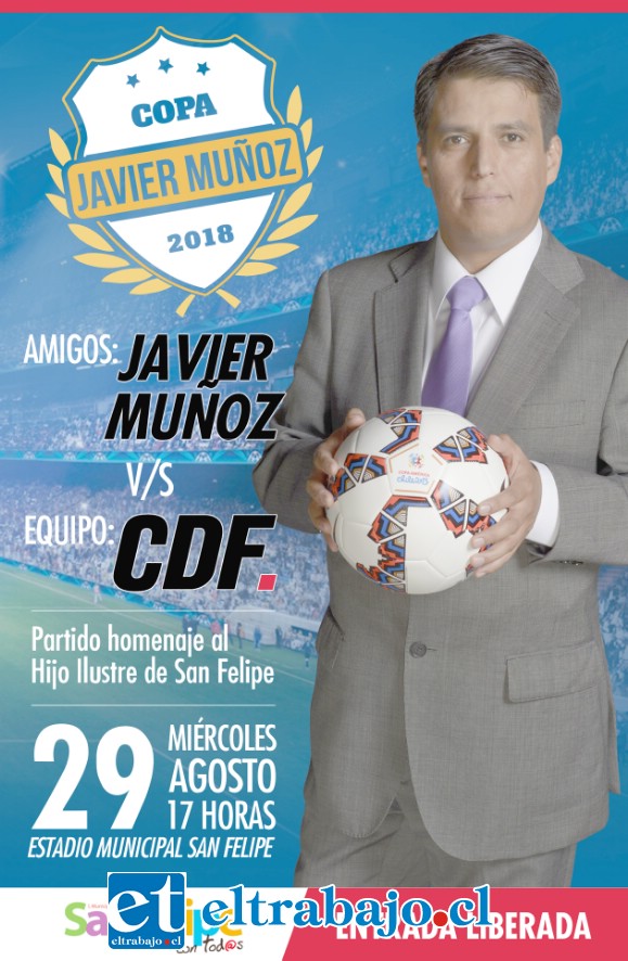 El partido homenaje será este miércoles a las 17 horas en el Estadio Municipal de San Felipe.