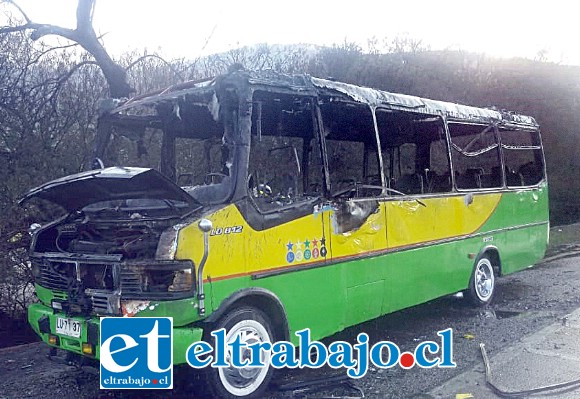 En este estado quedó la máquina tras ser afectada por las llamas.