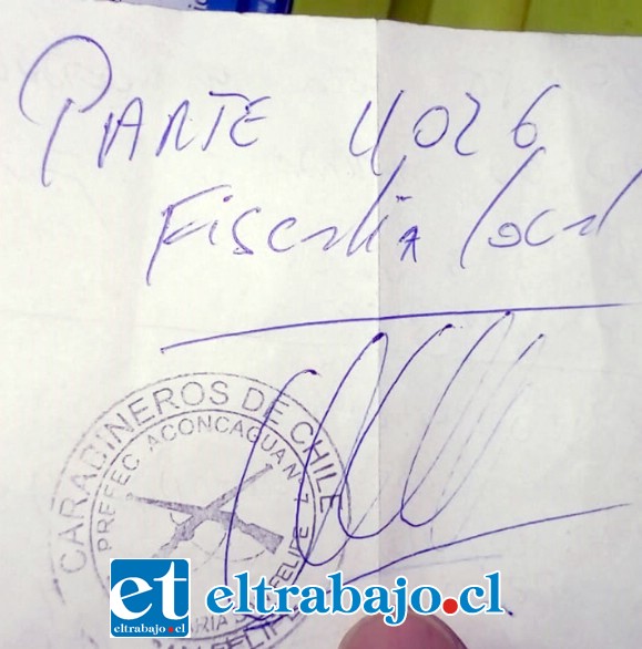 PARTE POLICIAL.- El Parte policial en poder de Diario El Trabajo confirma la golpiza recibida por este vecino en condición de discapacidad.