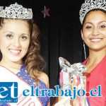 MODELO CON EXPERIENCIA.- Aquí vemos a María Paz Molina cuando ganó el Mis Teen 2014, a su lado la entonces Miss Aconcagua, Melissa Garay.