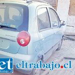 El vehículo fue encontrado por Carabineros en estas condiciones en el interior del domicilio de Aguilar Donoso en el sector de Curimón.
