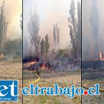Incendio en Tierras Blancas con peligro de propagación hacia viviendas Incendio en Tierras Blancas con peligro de propagación hacia viviendas
