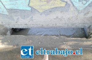 Acá apreciamos desde otra perspectiva las dimensiones del orificio por donde pasa el agua y donde perfectamente puede caer un niño.