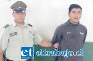 El imputado fue capturado por Carabineros, tras haber cometido el delito de robo por sorpresa, resultando víctima una adulto mayor de 75 años de edad en la comuna de San Felipe.