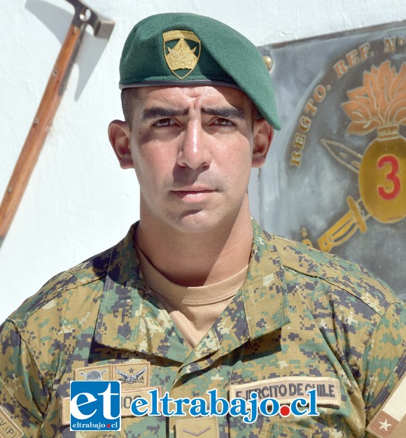 Cabo 2º Fabián Berríos Ortiz, del Regimiento de Montaña Nº3 Yungay, de Los Andes.