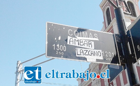Ellas sugieren cambiarle el nombre a algunas calles como por ejemplo en Coimas colocaron el nombre de Ámbar Lazcano, una menor que fue brutalmente asesinada en Los Andes.