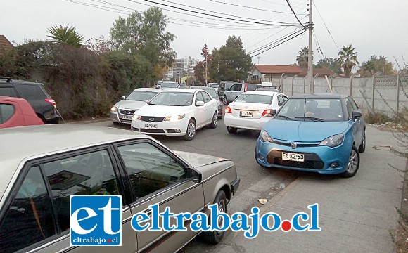 Acá vemos los vehículos estacionados al interior de las calles de Barrio Miraflores. (cedida)
