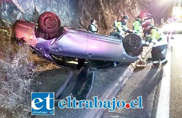 El accidente ocurrió alrededor de las 23:15 horas de anoche a la altura del kilómetro 63, donde se encuentra el Casino Enjoy.