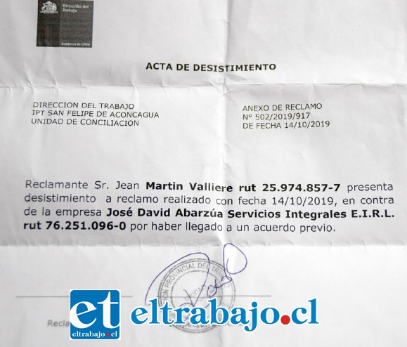 TRABAJADOR ENGAÑADO.- Luego que Jean Martín quitó el reclamo en la Inspección del Trabajo, Daniel Soto simplemente no le habría pagado lo trabajado, según denunció.