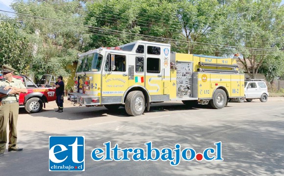 La emergencia requirió la presencia de la Unidad de Materiales Peligrosos de Bomberos de Los Andes.