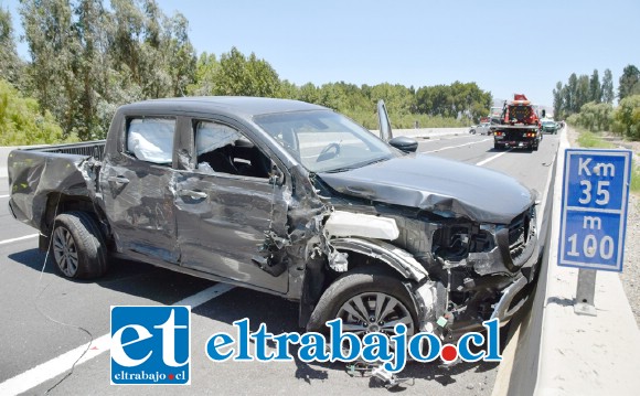 La violenta colisión ocurrió en el kilómetro 35 de la ruta 60 CH en Panquehue.
