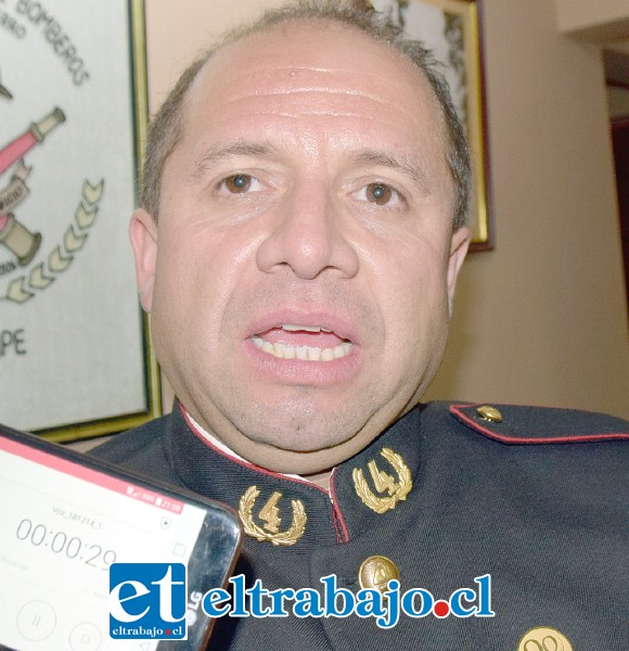 Director de la Cuarta Compañía de Bomberos de San Felipe, Marcelo Catalán Chávez.