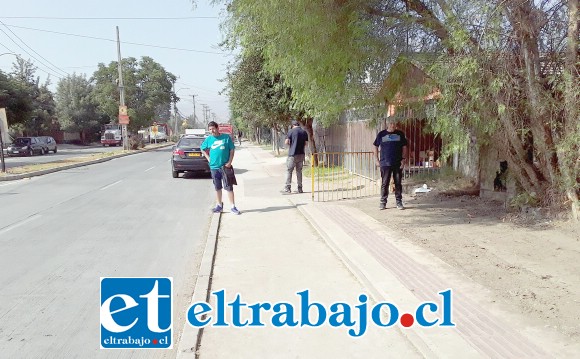 Los árboles del sector brindan algo de sombra a los pasajeros que esperan en el lugar para tomar locomoción.
