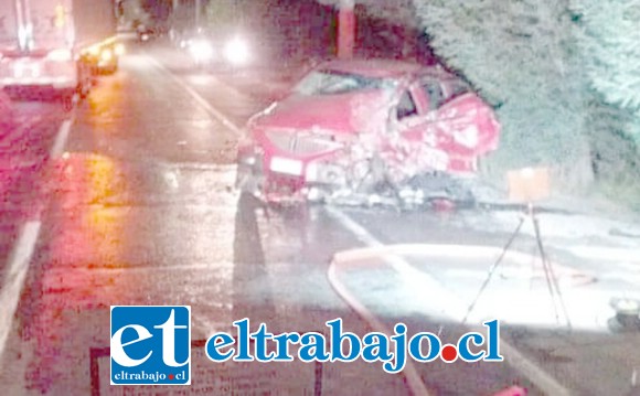 El grave accidente ocurrió en la ruta Troncal de Panquehue. (Fotografías: Preludio Radio).