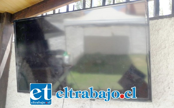 Los sujetos intentaron llevarse este televisor, pero no lo consiguieron.