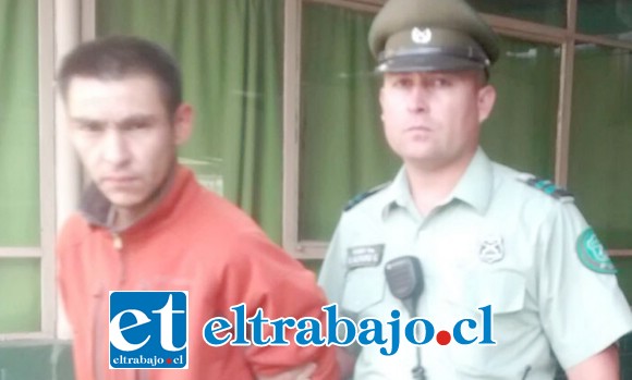 El imputado Fernando Figueroa Vera, fue capturado en horas de la madrugada de este martes acusado de robo en lugar habitado en San Felipe.