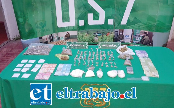 El 26 de septiembre del año pasado, personal del OS7 de Carabineros Aconcagua decomisó drogas, una pesa digital y dinero en efectivo desde el inmueble del actual condenado en la Villa Departamental de San Felipe.