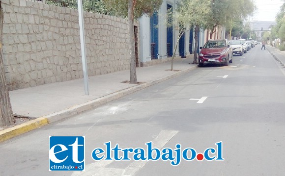 Los calzos ya han sido pintados en diversas calles de la ciudad, en este caso la imagen corresponde a Salinas.
