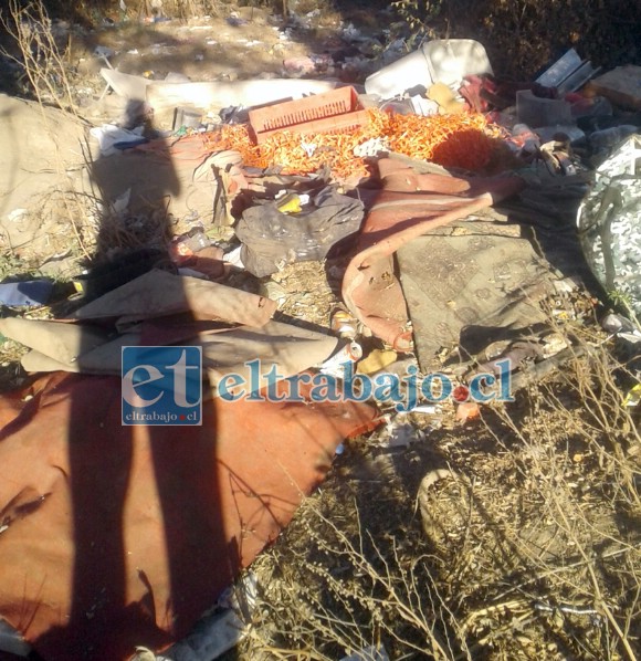 MUCHA BASURA.- Estos son los basurales que los gitanos tienen en la parte trasera de su carpa.