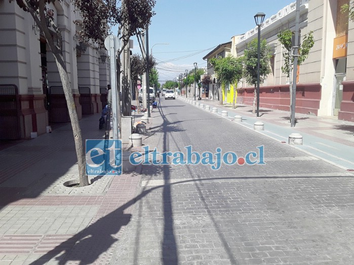 Esta es la calle donde quieren instalarse los 45 comerciantes ambulantes de San Felipe (Prat entre Toro Mazote y Portus)