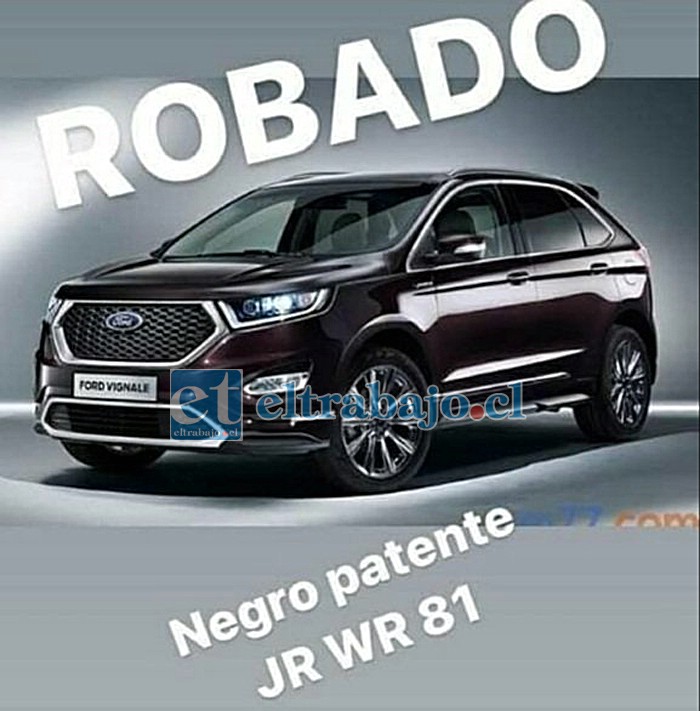 Un vehículo similar al de la foto fue el que se robaron desde Automotora Siglo XXI ubicada en Avenida O´Higgins de San Felipe.