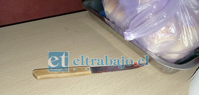 Arma blanca utilizada en su momento para agredir al menor.