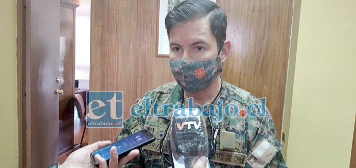 Teniente coronel Delfín Carvallo Flores, comandante (s) del destacamento número 3 Yungay del Ejército de Chile.
