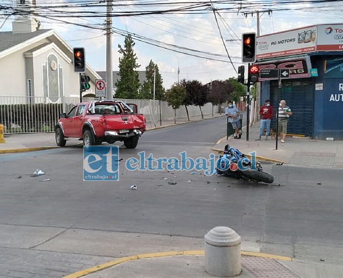 Acá los vehículos que protagonizaron el accidente de tránsito en la mañana de ayer lunes.