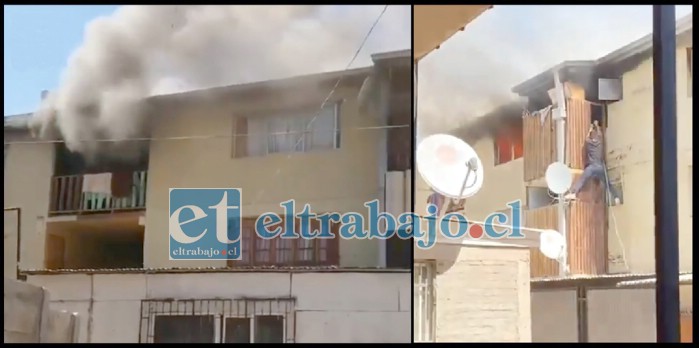 SEIS APARTAMENTOS.- Momentos de grandes apuros vivieron los vecinos Villa Departamental la tarde de este sábado. No resultaron personas heridas. (Foto Internet)